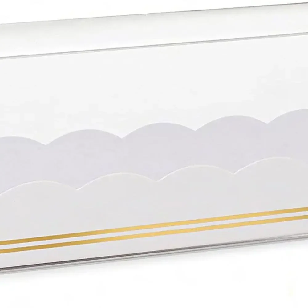 Macaron Boxes Set of 10 Clear with White Gold Tray Dessert Packaging 6.3x2x2